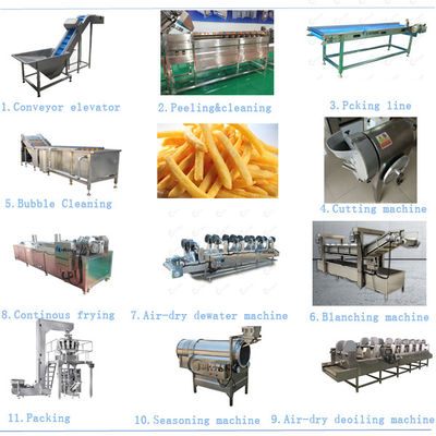 linha de produção congelada automática completa alimento das batatas fritas 500kg/H de petisco que faz a linha