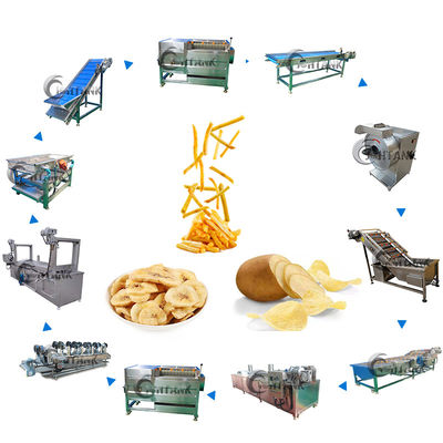 Gás elétrico linha de produção congelada das batatas fritas, equipamento congelado das batatas fritas