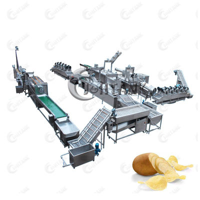batata Chips Production Line de 380V 50HZ, calor elétrico e batata Chips Line do controle