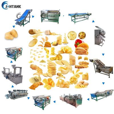 Fried Potato Chips Making Machine automático, batata Chips Processing Line