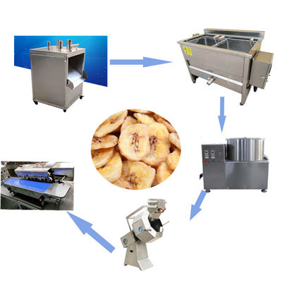 KG/H de aço inoxidável de Chips Potato Chips Making Line da banana do banana-da-terra 100