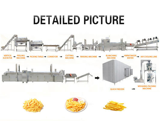 304 batata automática completa de aço inoxidável Chips Making Machine 500kg/h
