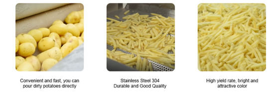 Batatas fritas SS304 congeladas totalmente automático que fazem a batata Chips Production Line da máquina