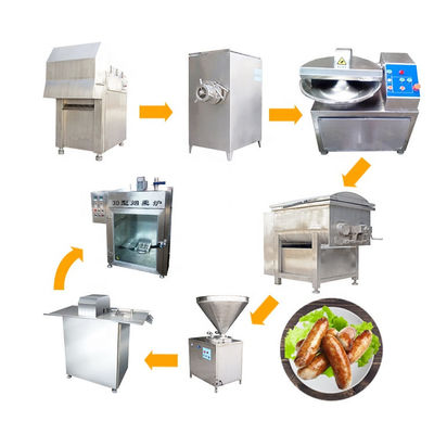 Linha de produção automática contínua SUS304 da salsicha