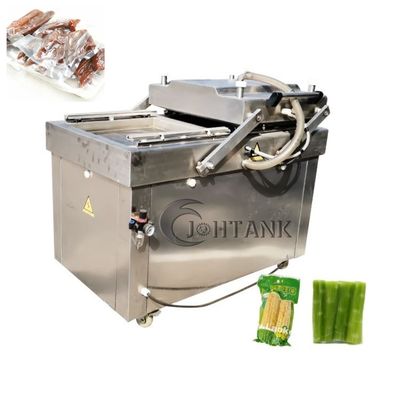 A máquina de embalagem do vácuo da câmara do saco de plástico para o pé de galinha grelhou a carne de vaca seca da faixa de peixes