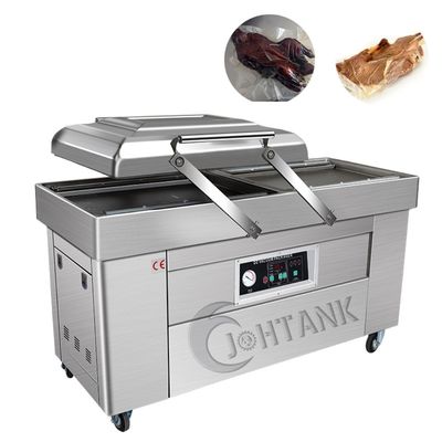 Máquina de embalagem dobro plástica do vácuo da câmara do recipiente de alimento