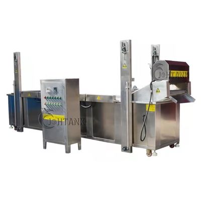 Máquina de fritura contínua dos petiscos para bolas de camarão de Wing Chicken Cutlet Steak Fried da grelha