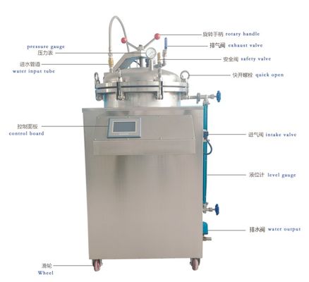 pressão vertical do esterilizador da autoclave de vapor de 75L 100L 150L